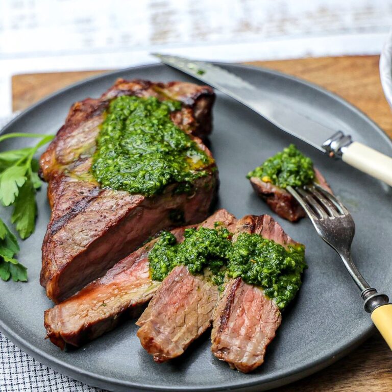 New York Strip Steak with Chimichurri