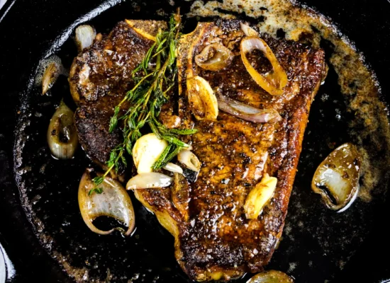 pan-seared porterhouse steak