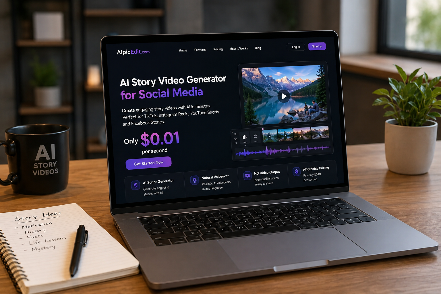 AIpicEdit.com: The Affordable AI Story Video Generator for Social Media at Just $0.01 Per Second
